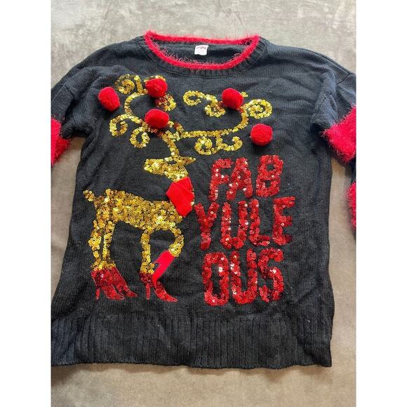 Holiday‎ Time Ugly Christmas Sweater Deer high heels Fabyuleous size small 4-6 - Picture 1 of 5